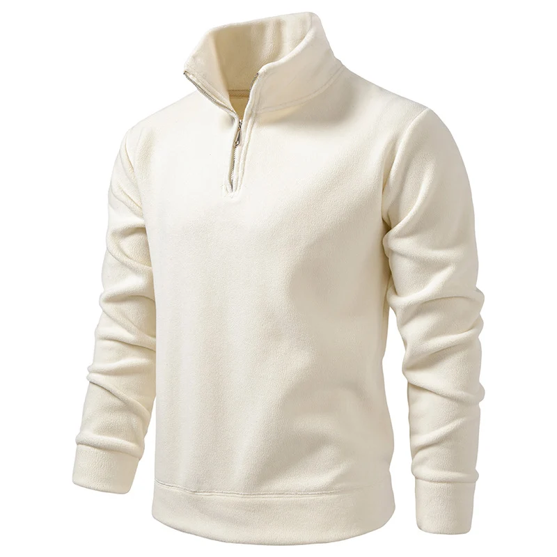 Herren Fleece-Halbzip-Pullover mit Stehkragen und weichem Mikrofleece Nord Taschen