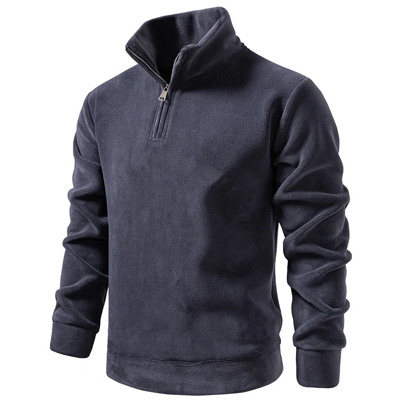 Herren Fleece-Halbzip-Pullover mit Stehkragen und weichem Mikrofleece Nord Taschen