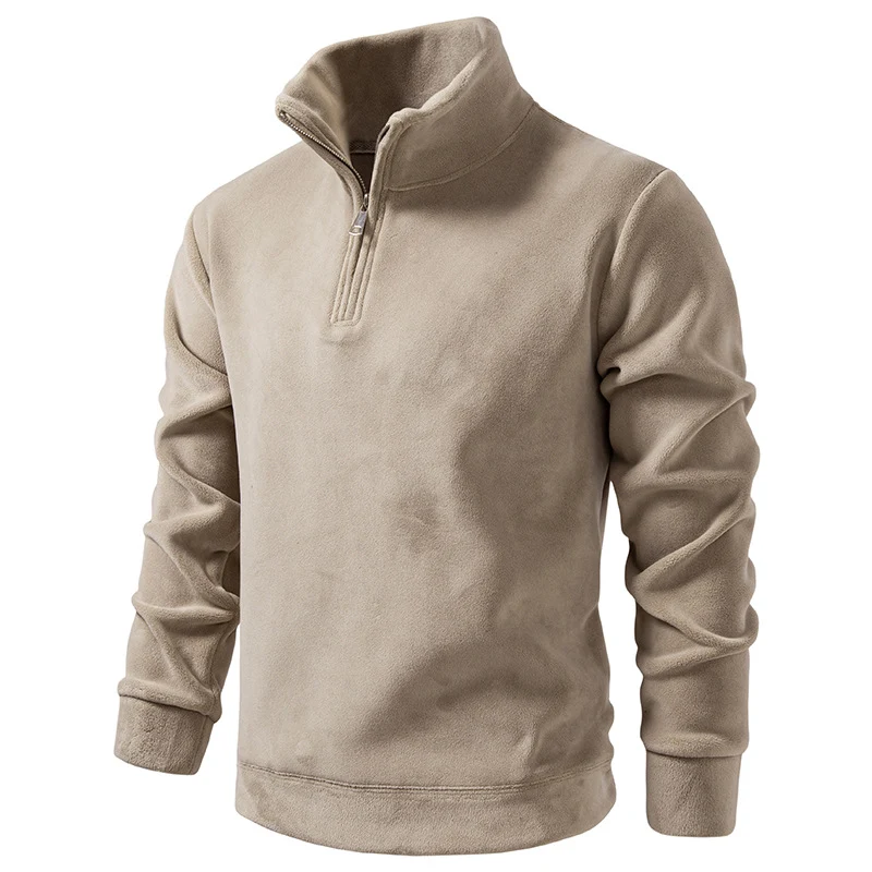 Herren Fleece-Halbzip-Pullover mit Stehkragen und weichem Mikrofleece Nord Taschen