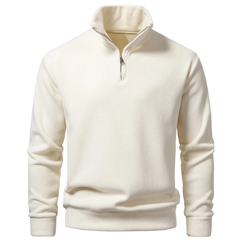 Herren Fleece-Halbzip-Pullover mit Stehkragen und weichem Mikrofleece Nord Taschen