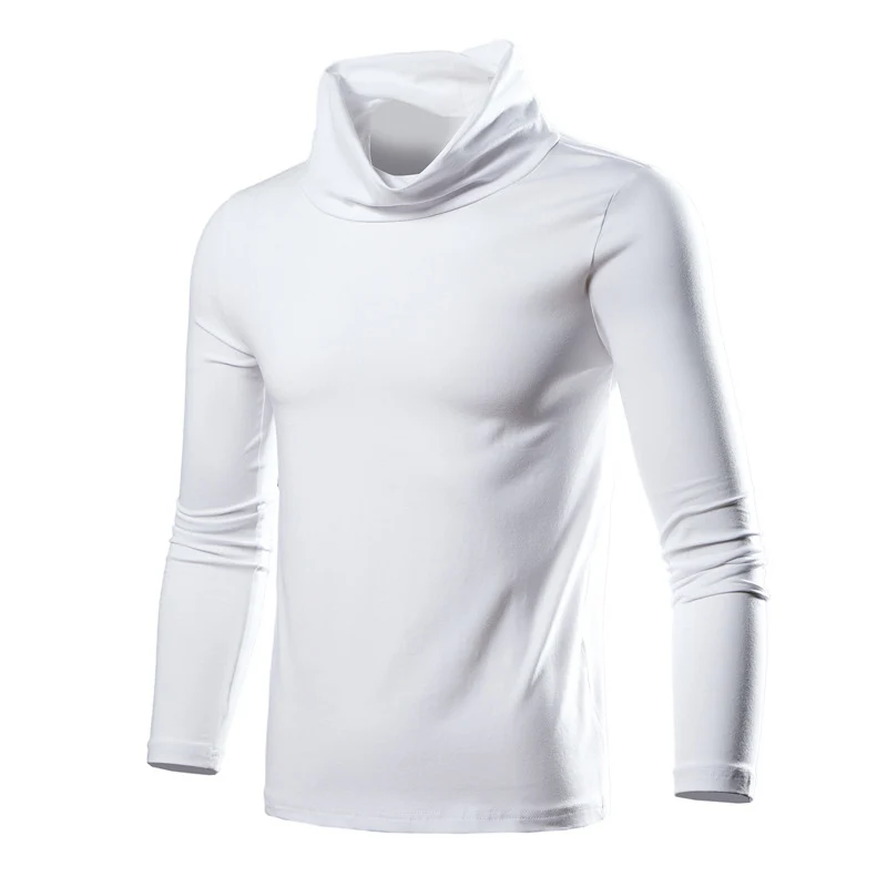 Herren Figurbetontes Longsleeve mit drapiertem Schlauchkragen und elastischem Baumwollmix Nord Taschen