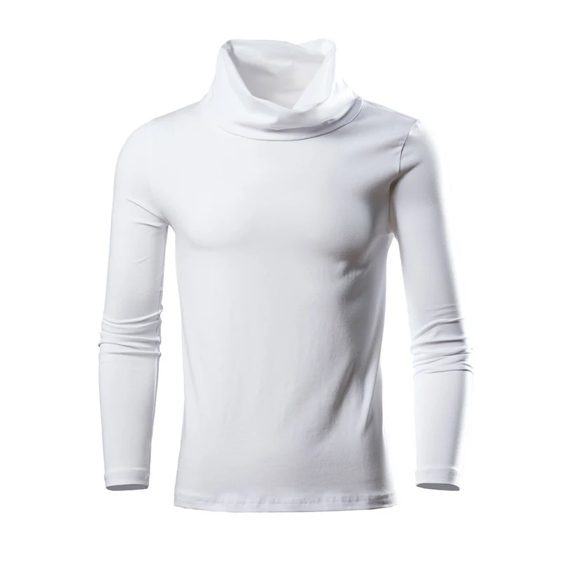 Herren Figurbetontes Longsleeve mit drapiertem Schlauchkragen und elastischem Baumwollmix Nord Taschen
