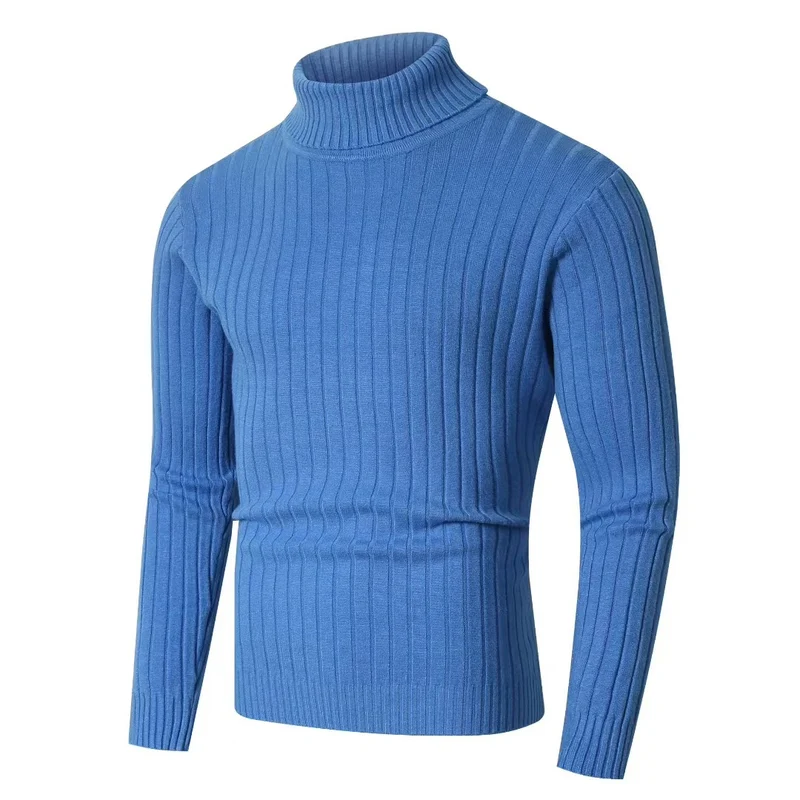 Herren Figurbetonter Rollkragenpullover im Rippenstruktur-Feinstrick Nord Taschen