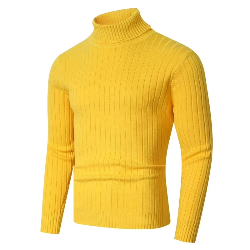 Herren Figurbetonter Rollkragenpullover im Rippenstruktur-Feinstrick Nord Taschen