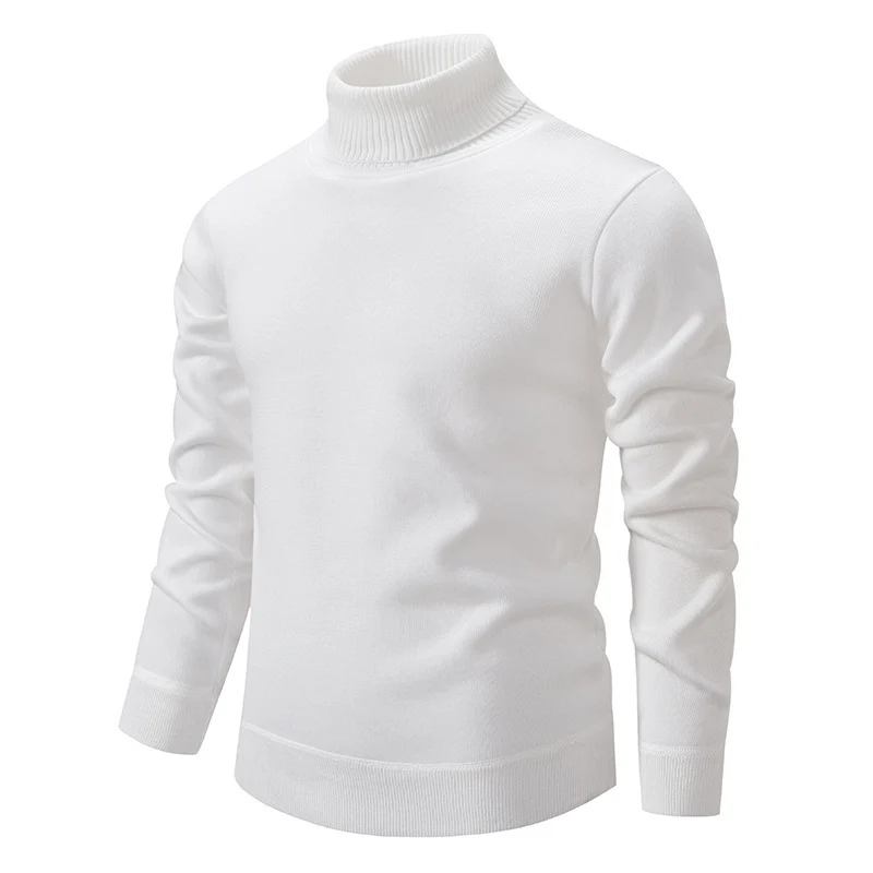 Herren Figurbetonter Rollkragenpullover aus Feinstrick mit geripptem Kragen und Bündchen Nord Taschen