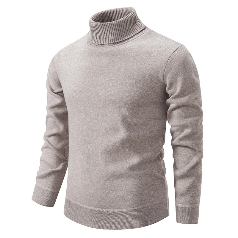 Herren Figurbetonter Rollkragenpullover aus Feinstrick mit geripptem Kragen und Bündchen Nord Taschen