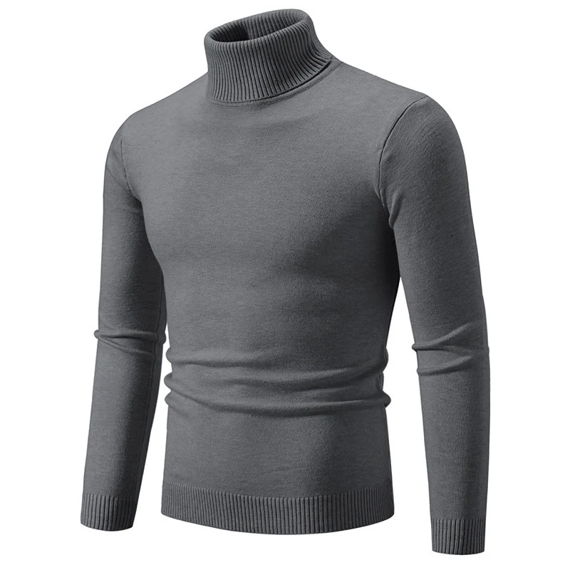 Herren Figurbetonter Rollkragenpullover aus Feinstrick mit geripptem Kragen und Bündchen Nord Taschen
