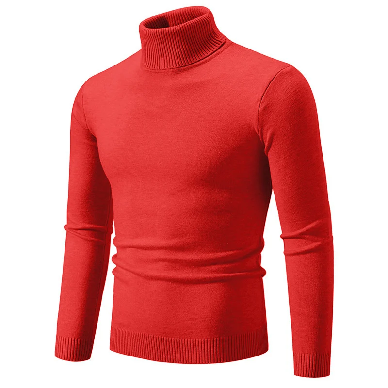 Herren Figurbetonter Rollkragenpullover aus Feinstrick mit geripptem Kragen und Bündchen Nord Taschen