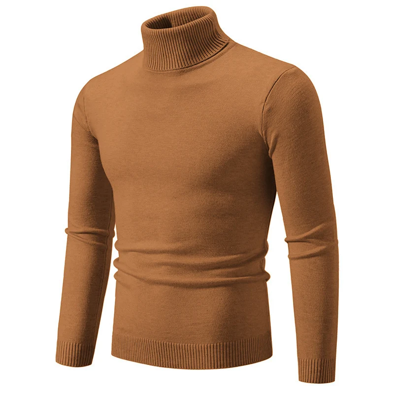 Herren Figurbetonter Rollkragenpullover aus Feinstrick mit geripptem Kragen und Bündchen Nord Taschen