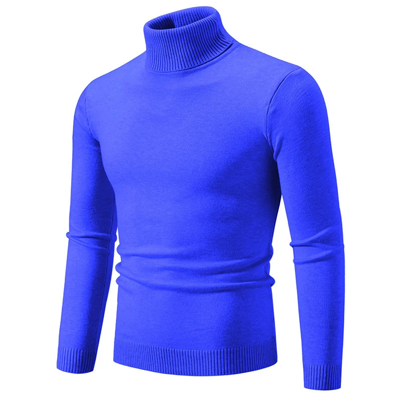 Herren Figurbetonter Rollkragenpullover aus Feinstrick mit geripptem Kragen und Bündchen Nord Taschen