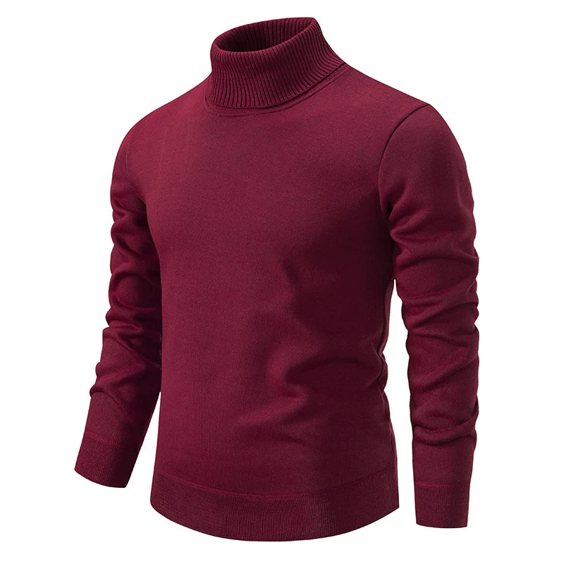 Herren Figurbetonter Rollkragenpullover aus Feinstrick mit geripptem Kragen und Bündchen Nord Taschen