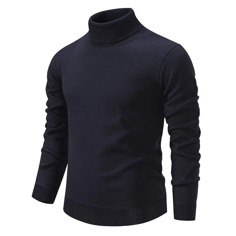 Herren Figurbetonter Rollkragenpullover aus Feinstrick mit geripptem Kragen und Bündchen Nord Taschen