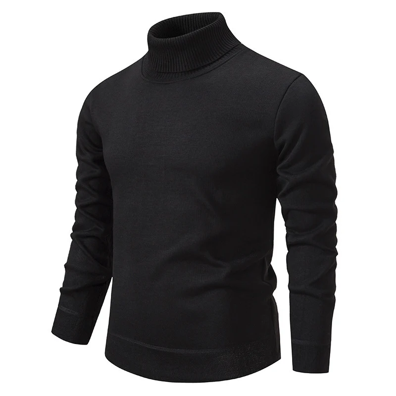 Herren Figurbetonter Rollkragenpullover aus Feinstrick mit geripptem Kragen und Bündchen Nord Taschen