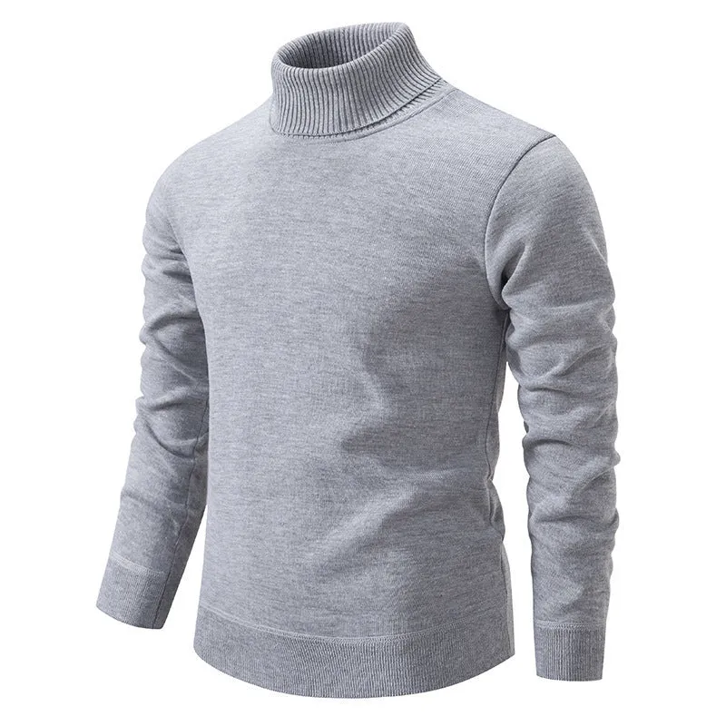Herren Figurbetonter Rollkragenpullover aus Feinstrick mit geripptem Kragen und Bündchen Nord Taschen