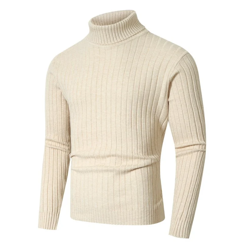 Herren Figurbetonter Rippenstrick‑Rollkragenpullover mit Stretch‑Feinstrick Nord Taschen