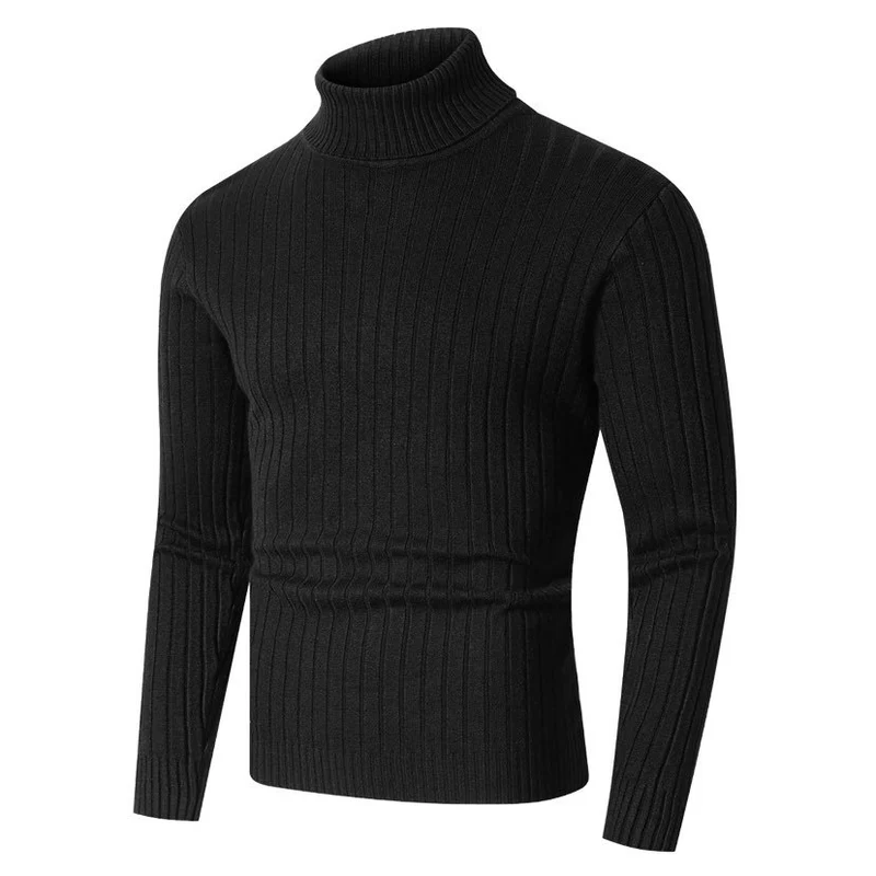 Herren Figurbetonter Rippenstrick‑Rollkragenpullover mit Stretch‑Feinstrick Nord Taschen