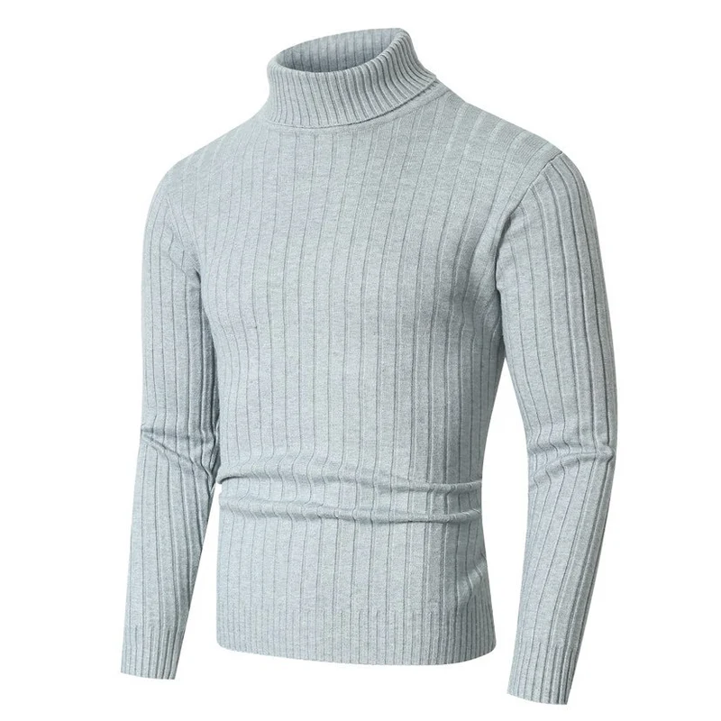 Herren Figurbetonter Rippenstrick‑Rollkragenpullover mit Stretch‑Feinstrick Nord Taschen