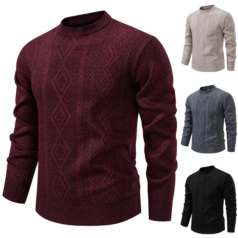 Herren Feinstrickpullover mit Rauten‑Jacquard und geripptem Saum Nord Taschen