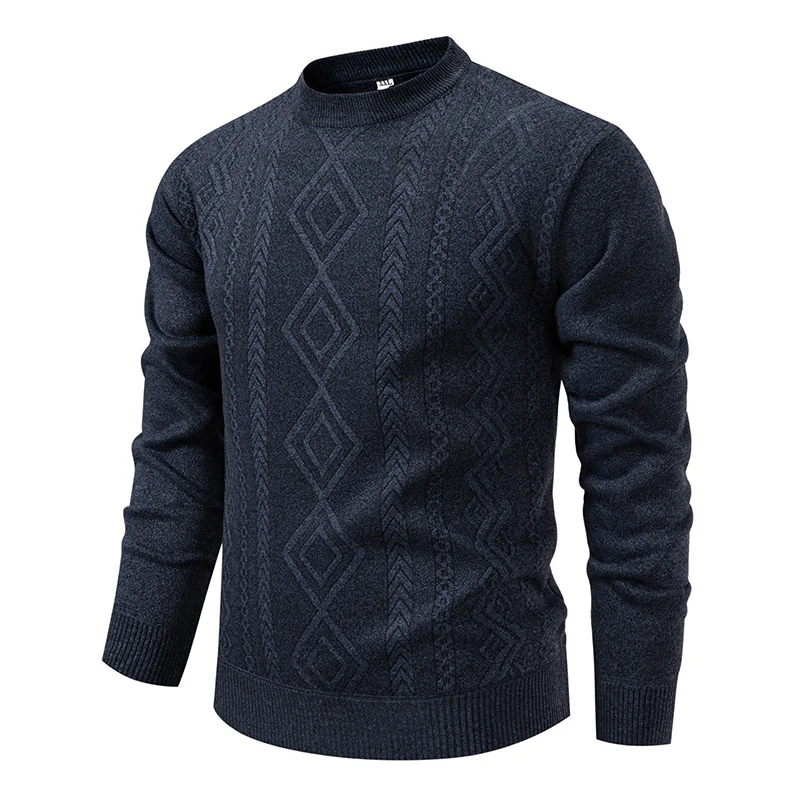Herren Feinstrickpullover mit Rauten‑Jacquard und geripptem Saum Nord Taschen