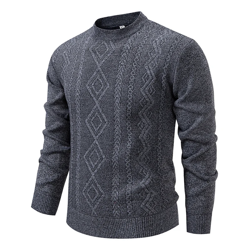 Herren Feinstrickpullover mit Rauten‑Jacquard und geripptem Saum Nord Taschen