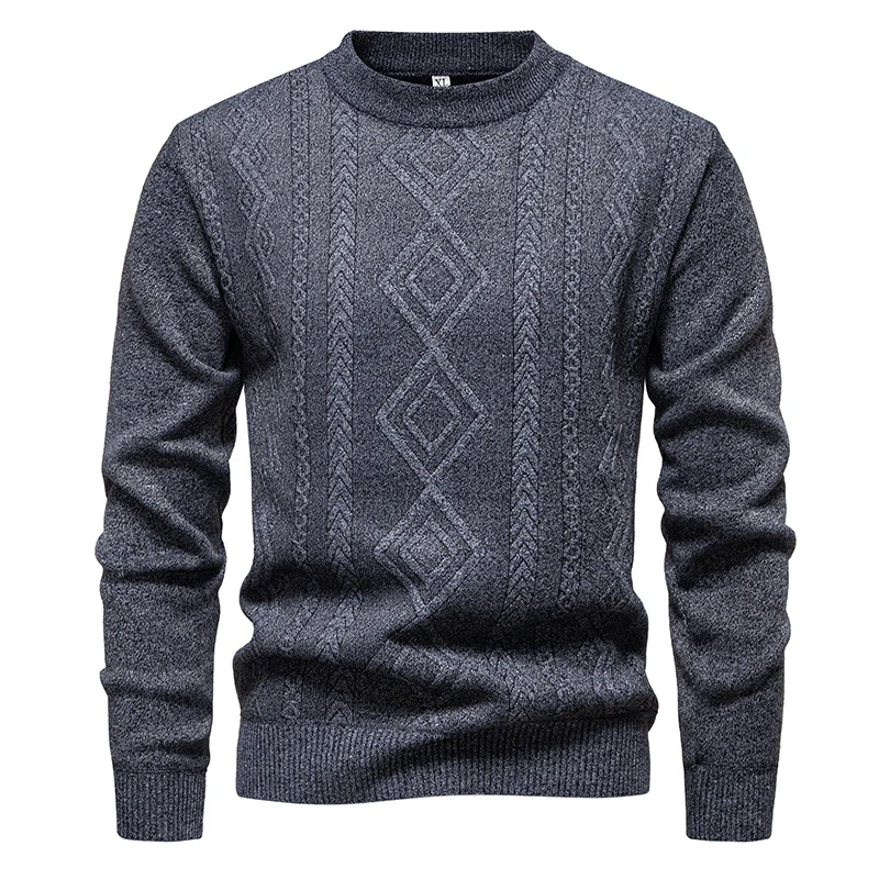 Herren Feinstrickpullover mit Rauten‑Jacquard und geripptem Saum Nord Taschen