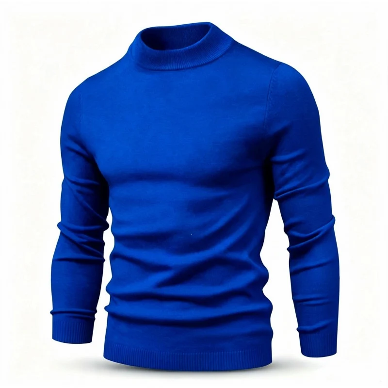 Herren Feinstrickpullover mit kurzem Stehkragen und schmaler Passform Nord Taschen
