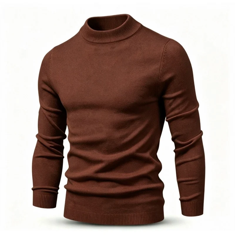Herren Feinstrickpullover mit kurzem Stehkragen und schmaler Passform Nord Taschen