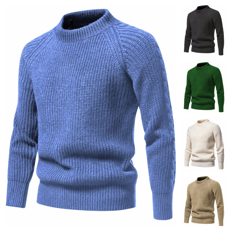 Herren Feinstrickpullover mit kurzem Rollkragen, Raglanärmeln und strukturierter Waffeloptik Nord Taschen