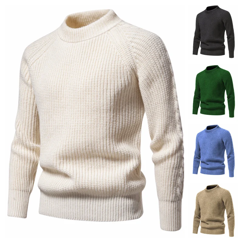 Herren Feinstrickpullover mit kurzem Rollkragen, Raglanärmeln und strukturierter Waffeloptik Nord Taschen