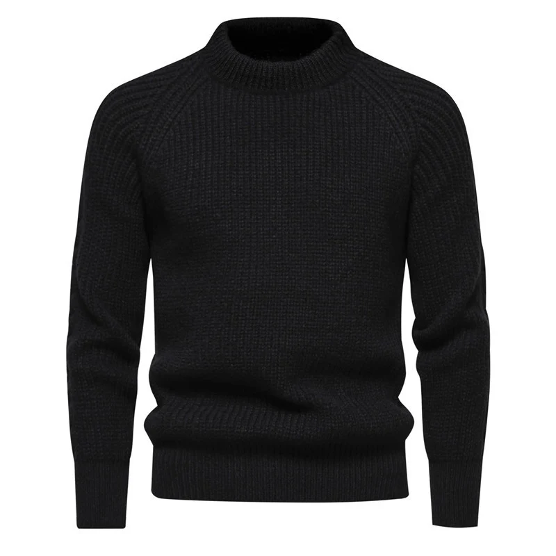 Herren Feinstrickpullover mit kurzem Rollkragen, Raglanärmeln und strukturierter Waffeloptik Nord Taschen