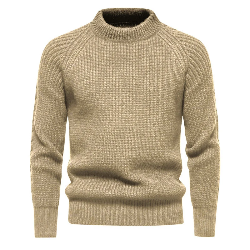 Herren Feinstrickpullover mit kurzem Rollkragen, Raglanärmeln und strukturierter Waffeloptik Nord Taschen