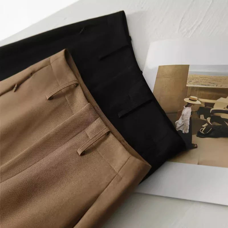 Damen Woll-Midirock mit geradem Schnitt und Eingrifftaschen Nord Taschen