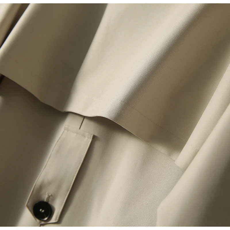 Damen Wasserabweisender A‑Linien‑Trenchcoat mit Bindegürtel und verdeckter Knopfleiste Nord Taschen