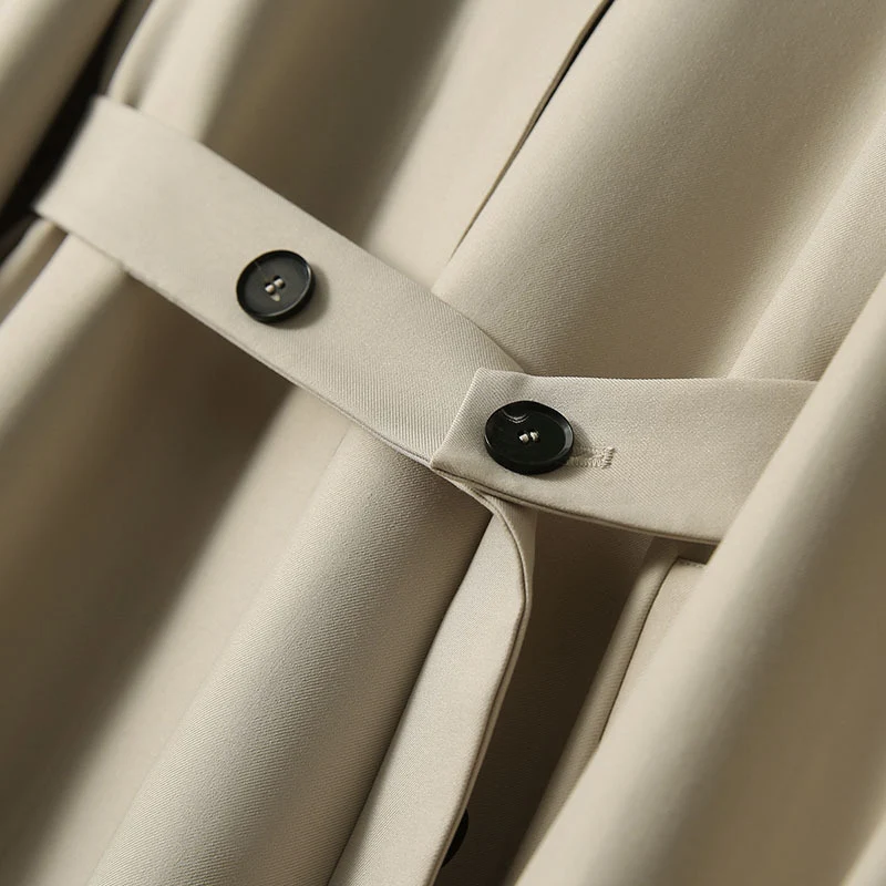 Damen Wasserabweisender A‑Linien‑Trenchcoat mit Bindegürtel und verdeckter Knopfleiste Nord Taschen