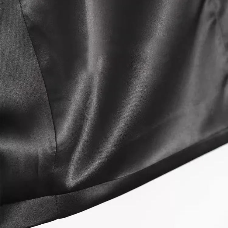 Damen Taillierter Smoking‑Blazer mit schmalem Satinrevers und Ein‑Knopfverschluss Nord Taschen