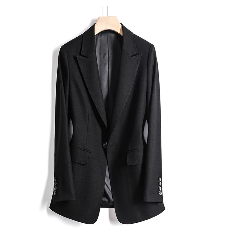 Damen Taillierter Einreihiger Blazer mit Ein-Knopf-Verschluss und Pattentaschen Nord Taschen