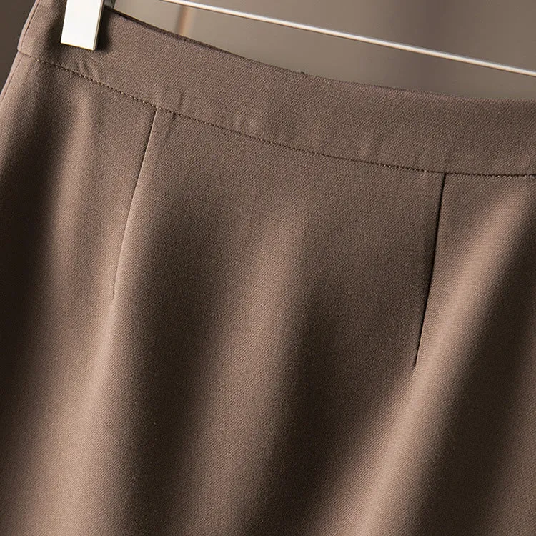 Damen Taillenhoher Midirock in gerader A‑Linie mit feiner Bügelfalte Nord Taschen