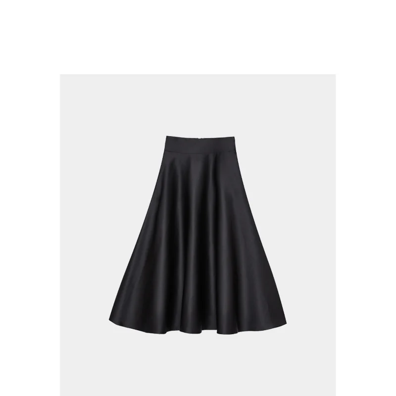 Damen Hochtaillierter Midi-Tellerrock mit weitem Fall Nord Taschen