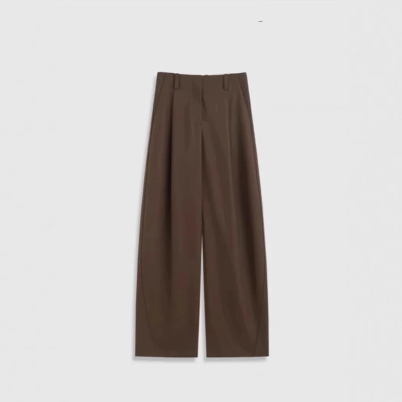 Damen Hochtaillierte weite Marlene‑Hose mit cleaner Bügelfalte und geradem Bein Nord Taschen