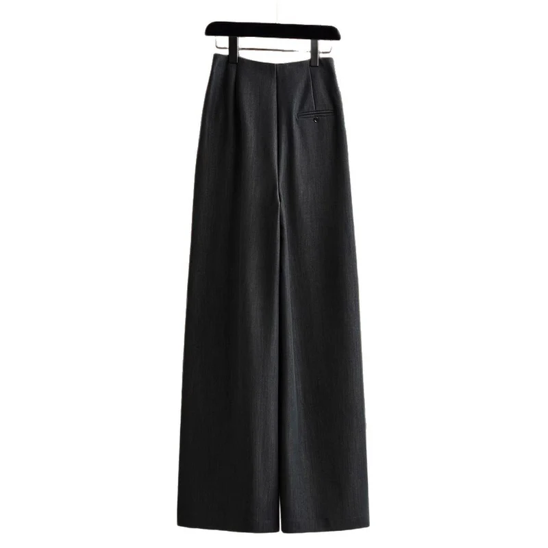 Damen Hochtaillierte weite Bundfaltenhose mit Bügelfalte und fließender Wide‑Leg-Silhouette Nord Taschen