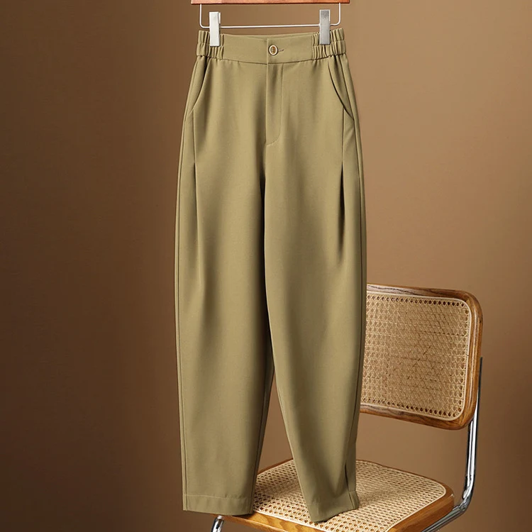 Damen Hochtaillierte tapered Anzughose mit elastischem Rückbund, Bügelfalte & Eingrifftaschen Nord Taschen