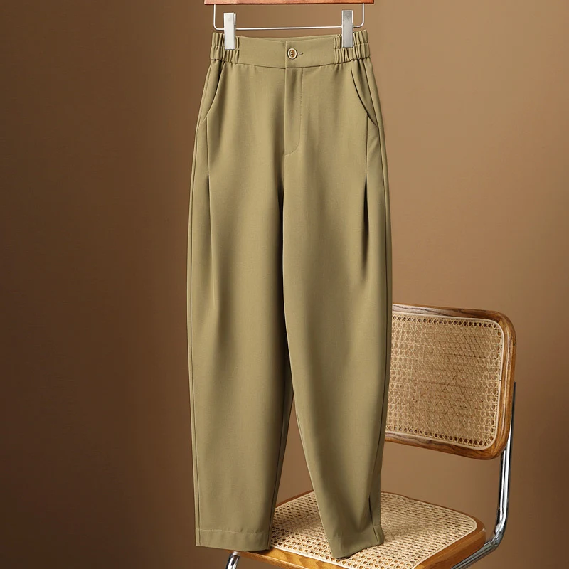 Damen Hochtaillierte tapered Anzughose mit elastischem Rückbund, Bügelfalte & Eingrifftaschen Nord Taschen