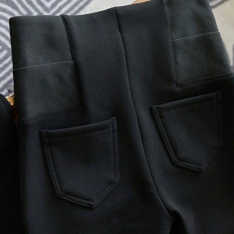 Damen Hochtaillierte schmale Stretchhose mit nahtlosem Bund und konischem Bein Nord Taschen