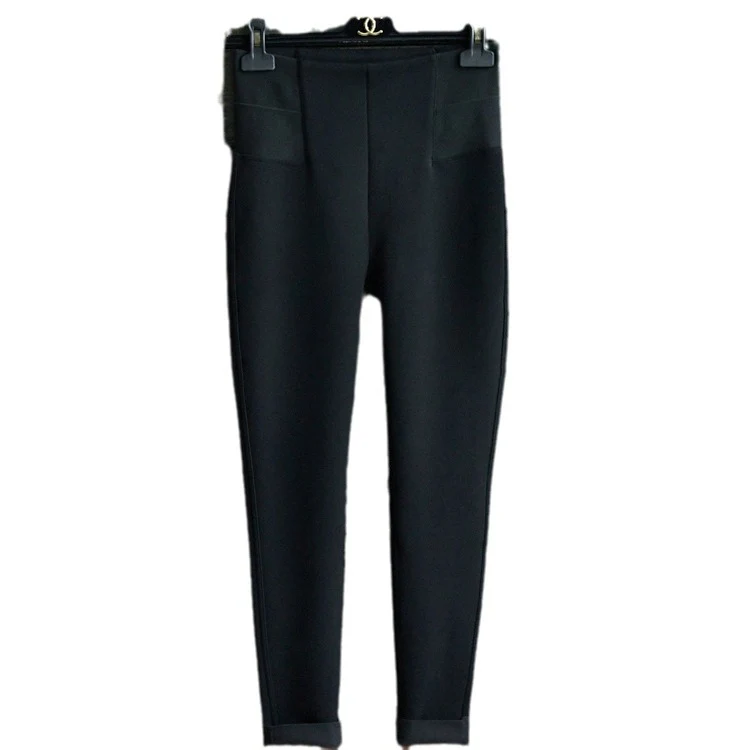 Damen Hochtaillierte schmale Stretchhose mit nahtlosem Bund und konischem Bein Nord Taschen