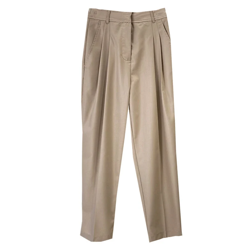Damen Hochtaillierte Bundfaltenhose mit Cropped‑Schnitt und schmal zulaufendem Bein Nord Taschen