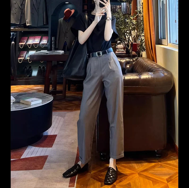 Damen Culotte-Anzughose mit Bundfalten und Umschlag Nord Taschen