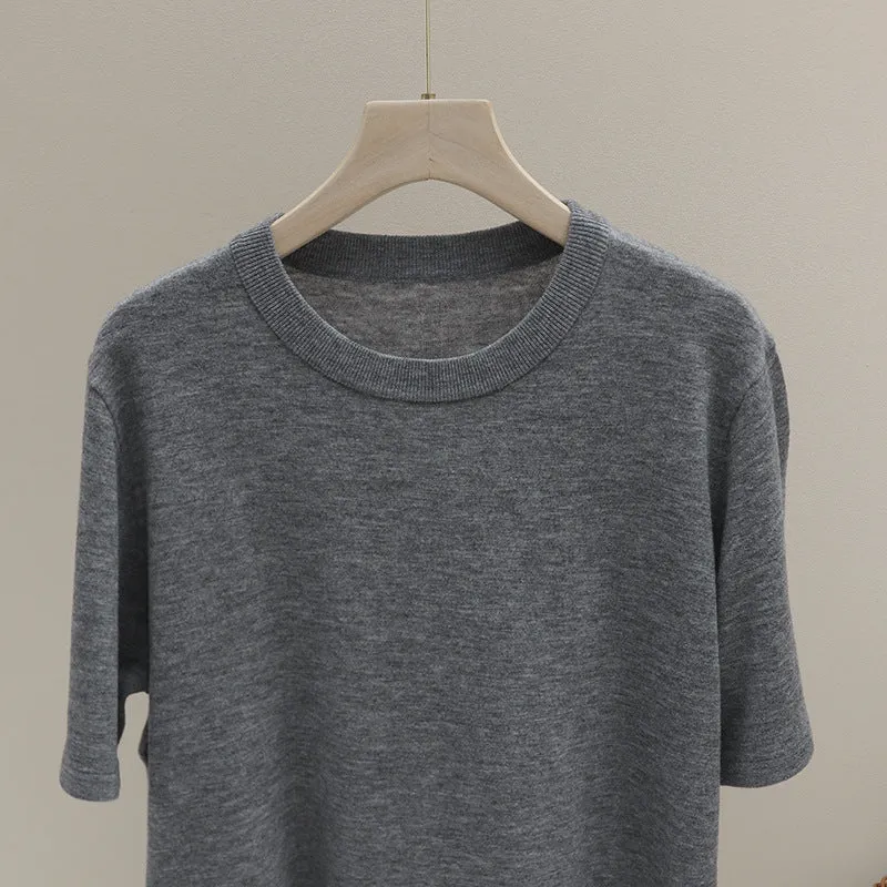 Herren fein gestrickter Kaschmir-Mischpullover mit Rundhals Nord Taschen