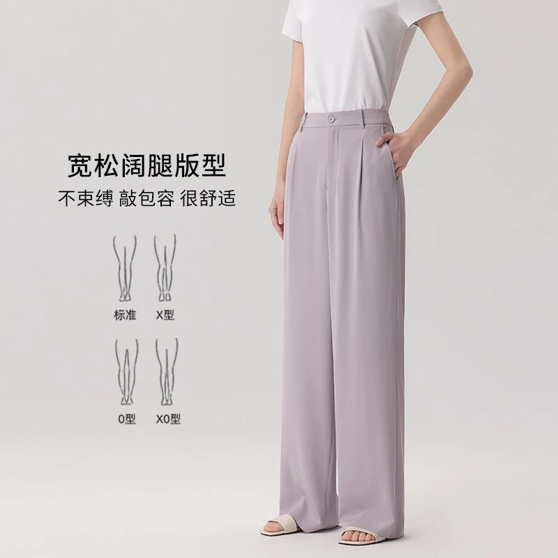 Damen Weite Hochtaillierte Satinhose mit Bundfalten und Eingrifftaschen Nord Taschen
