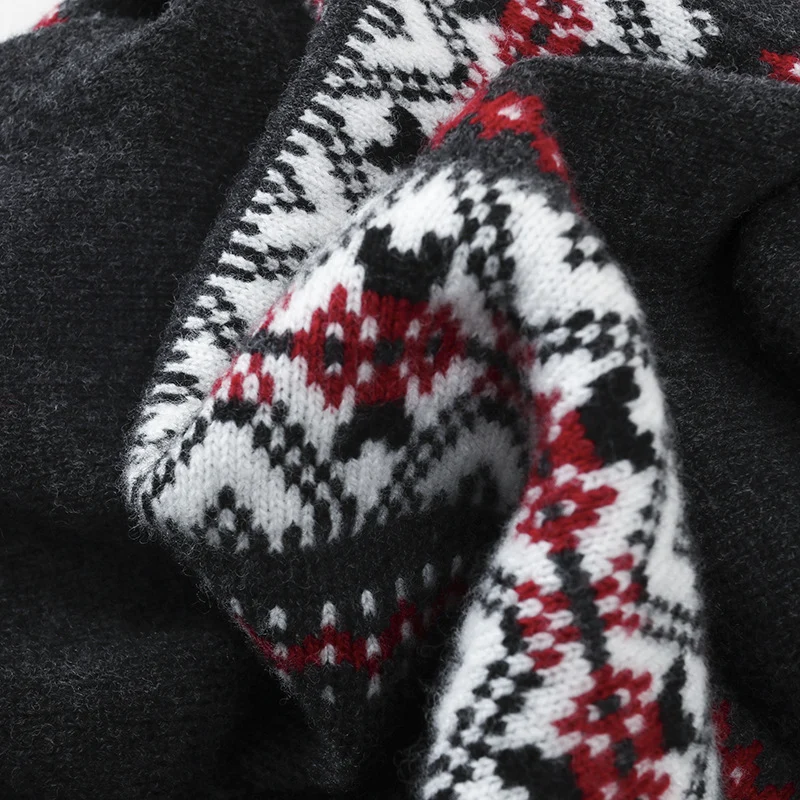 Damen Wärmender Norweger-Strickpullover mit halbem Reißverschluss und hohem Stehkragen Nord Taschen
