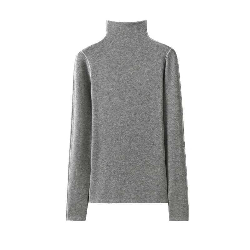 Damen Slim-Fit Rollkragen-Feinstrickshirt mit langem Arm Nord Taschen